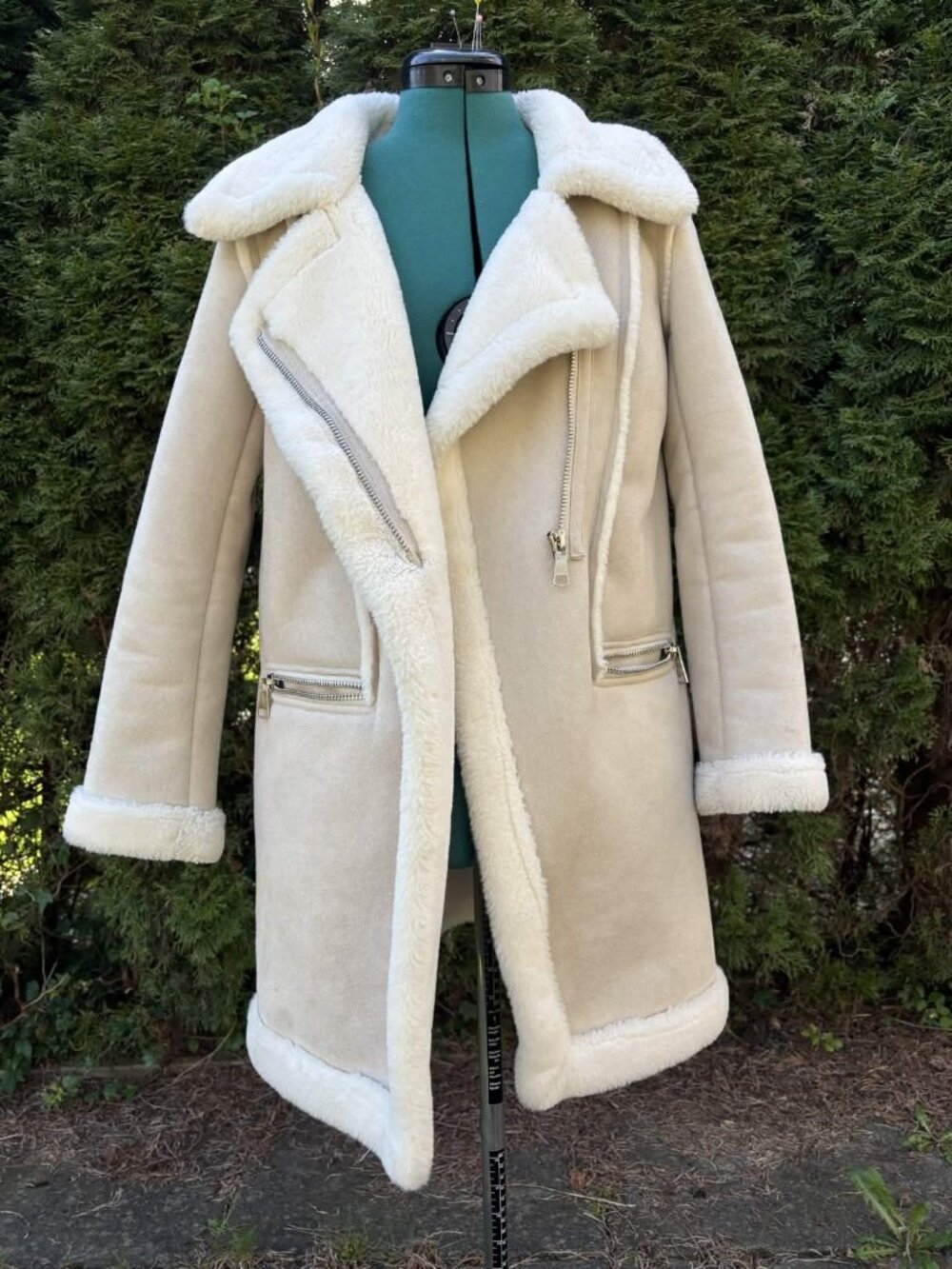 JESIFEE Jeans Faux Suede & Fur Winter Long Winter Coat